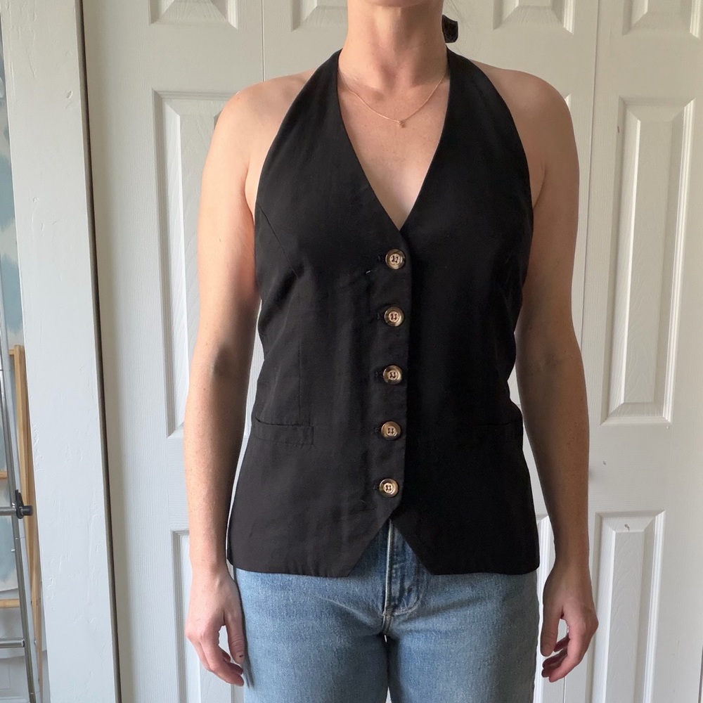 Dissh Backless Black Vest Size US 8